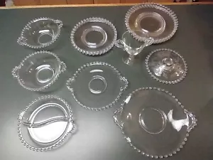 14 Piece Set IMPERIAL CANDLEWICK Plates Bowls Trayscup & candle *LOOK* GREAT BUY - Picture 1 of 11