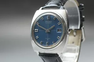 Vintage 1968 [Exc+5] Seiko Automatic 7005-7000 17J AT Blue Dial Mens Watch JAPAN - Picture 1 of 10
