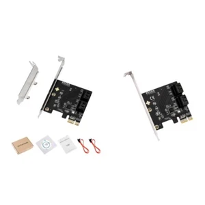 4 Port SATAIII PCIE 1X Controller 6Gbps Expansion Card for SSD Storage - Afbeelding 1 van 10