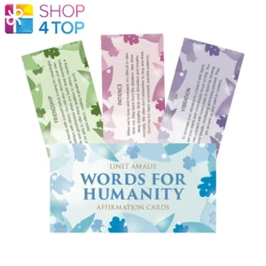 WORDS FOR HUMANITY AFFIRMATION CARDS DECK ANIMAL DREAMING LINET AMALIE NEW - Picture 1 of 7