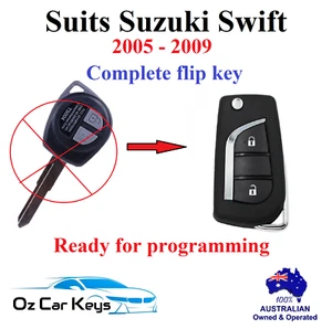 SUZUKI SWIFT CAR REMOTE TRANSPONDER FLIP KEY FOB 2005 2006 2007 2008 2009 - Picture 1 of 13