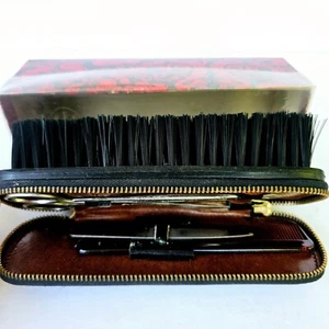 Vintage Herren Leder Schuhputz/Pflege Reiseset mit Box - M608.1 - Bild 1 von 9