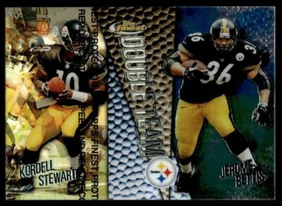 1999 TOPPS FINEST  REFRACTOR Kordell Stewart JEROME BETTIS Pittsburgh Steelers - Image 1 of 2