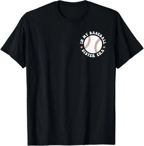 In My Baseball Sister Era Shirt Baseball Sister 2 Sided T-Shirt Hoodie - Picture 1 of 11