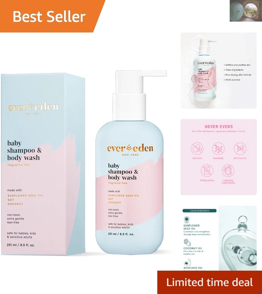 Evereden Baby Fragrance Shampoo and Body Wash Plant Based 8.5 Fl. Oz.