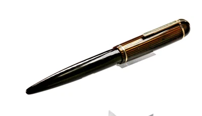 PLUMA ESTILOGRÁFICA EVERSHARP SKYLINE 5 1/4"" 14K NUEVA EN CAJA BUEN SACO BARRIL MARRÓN Foto 1 de 4