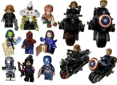 6 Lego Marvel Series 2 Minifigure 71039 + Captain America Spider Man BW 9pc LOT - Image 1 of 4
