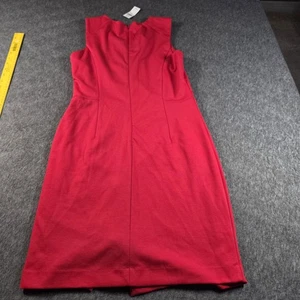 Banana Republic Dress S Red Sleeveless Sheath Asym Zip Knit Cocktail MSRP $99 - Picture 1 of 10