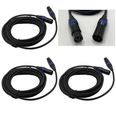 3x 25ft 3Pin XLR Male Female Cable Wire for Stage Lighting Signal XLR Connection - Image 1 of 4