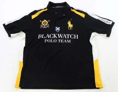 Rare VTG POLO RALPH LAUREN Blackwatch Polo Team Spell Out Rugby Shirt 2000s 2XLT - Image 1 of 4