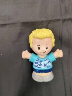 Fisher Price Little People Figure Ken Boy Blonde Hair Blue Shirt Barbie Toy #900 - Image 1 of 2
