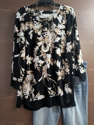 TALLA 3X ANNE KLEIN Blusa Multicolor Manga Larga INVPV3707 Foto 1 de 3