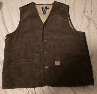 Ralph Lauren Men's Large Brown And Blue Button Vest - Image 1 of 4