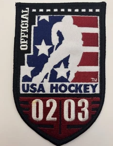 "Parche bordado oficial de hockey de Estados Unidos temporada 2002-03 02/03 escudo 3,5"" x 5""" - Imagen 1 de 4