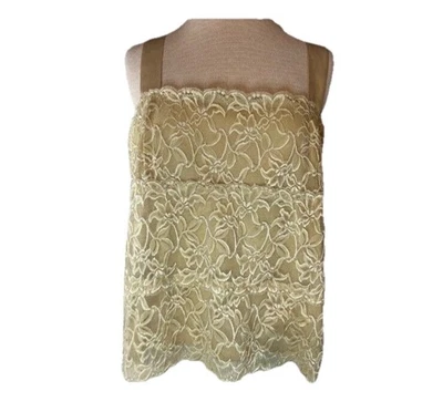 Top corto de encaje Coldwater Creek talla XL doble correa ancha encaje floral concha de noche Foto 1 de 4