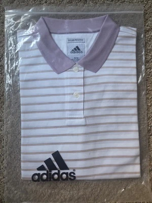 Camisa polo a rayas con logotipo Adidas para mujer, talla M Foto 1 de 2