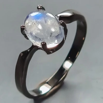 Joyería Anillo Piedra Lunar Natural Plata de Ley 925 Talla 5.5/R441766 Foto 1 de 4