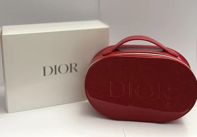 DIOR Rojo Charol Asa Superior Bolsa de Aseo Bolsa de Maquillaje Estuche Cremallera NUEVO en Caja Foto 1 de 4