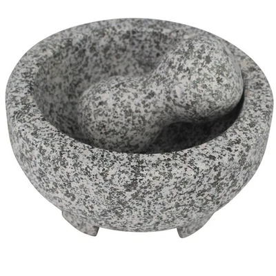 6 Inch Natural Granite Molcajete Mortar and Pestle Stone Grinder for Guacamole - Image 1 of 4