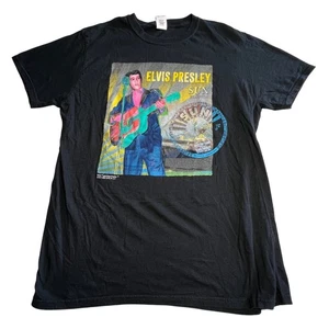 Gildan Elvis Presley Sun Records Graphic Print T Shirt Large Rock N Roll King - Picture 1 of 7
