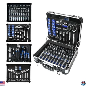 240-Piece Mechanic Tool Set with Heavy Duty Aluminum Toolbox for Auto Repair - Picture 1 of 7