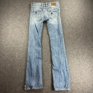 BKE Stella Bootcut Jeans Womens 27XLx34  Blue Denim Distressed Embellished - Picture 1 of 8