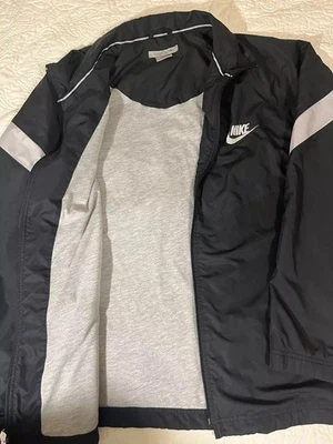 Винтажный Nike куртка XL Swoosh Windrunner молнии хлопок подкладка Серебряный ярлык пальто - Изображение 1 из 4