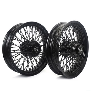 16x3.5 72 Spoke Front Rear Wheels Set for Harley Heritage Softail Classic Deluxe - Picture 1 of 11