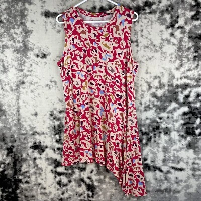 Vestido Logo Lori Goldstein Para Mujer Talla Extra Grande Rojo Dobladillo Asimétrico Elástico Foto 1 de 4