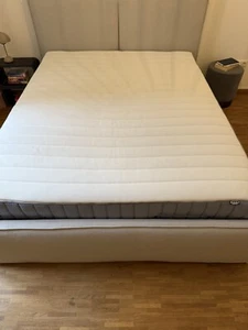IKEA VALEVÅG Taschenfederkernmatratze fest/Überzug, waschbar hellblau 160x200 - Bild 1 von 3