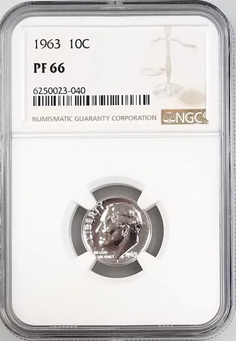 1963 Proof Roosevelt Dime certified PF 66 by NGC! Cover