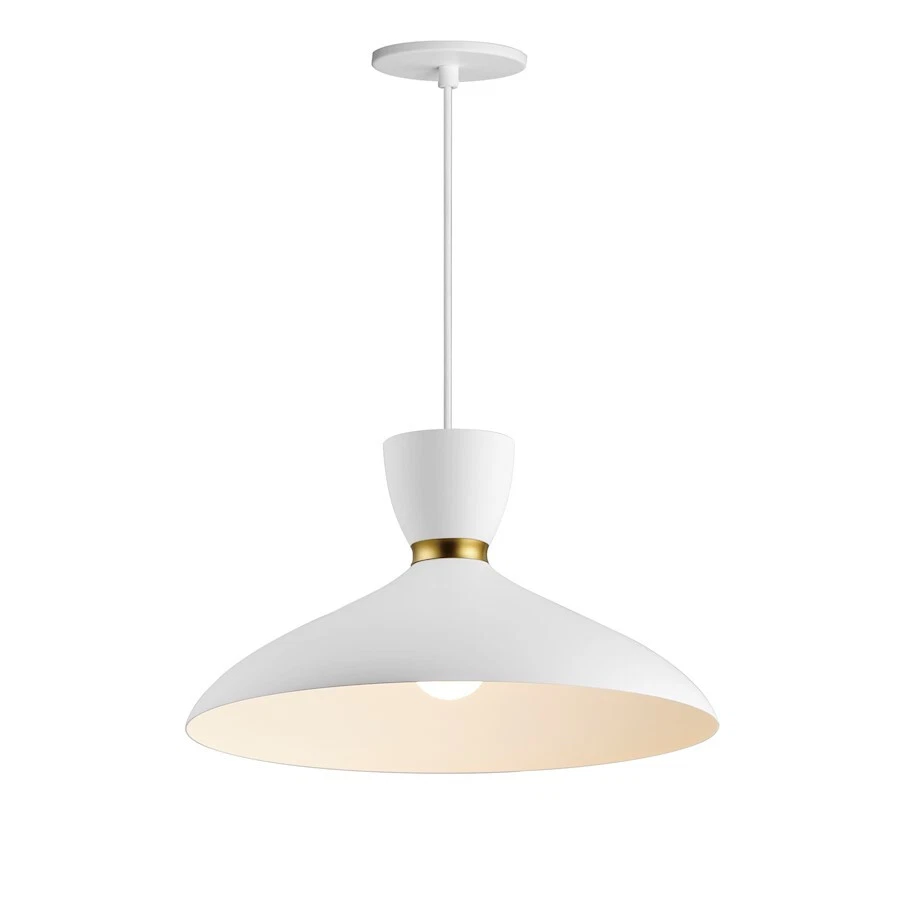Maxim Lighting Carillon 1 Light 16" Pendant, White/Satin Brass - 11304WTSBR - Изображение 1 из 1