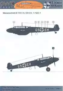 Owl Decals 1/72 MESSERSCHMITT Bf-110C-6 with Mk-101 Cannon - Picture 1 of 3