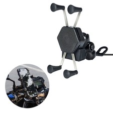 USB Charger Mobile Phone GPS Holder Bracket Mount For Motorcycle Racing Scooters