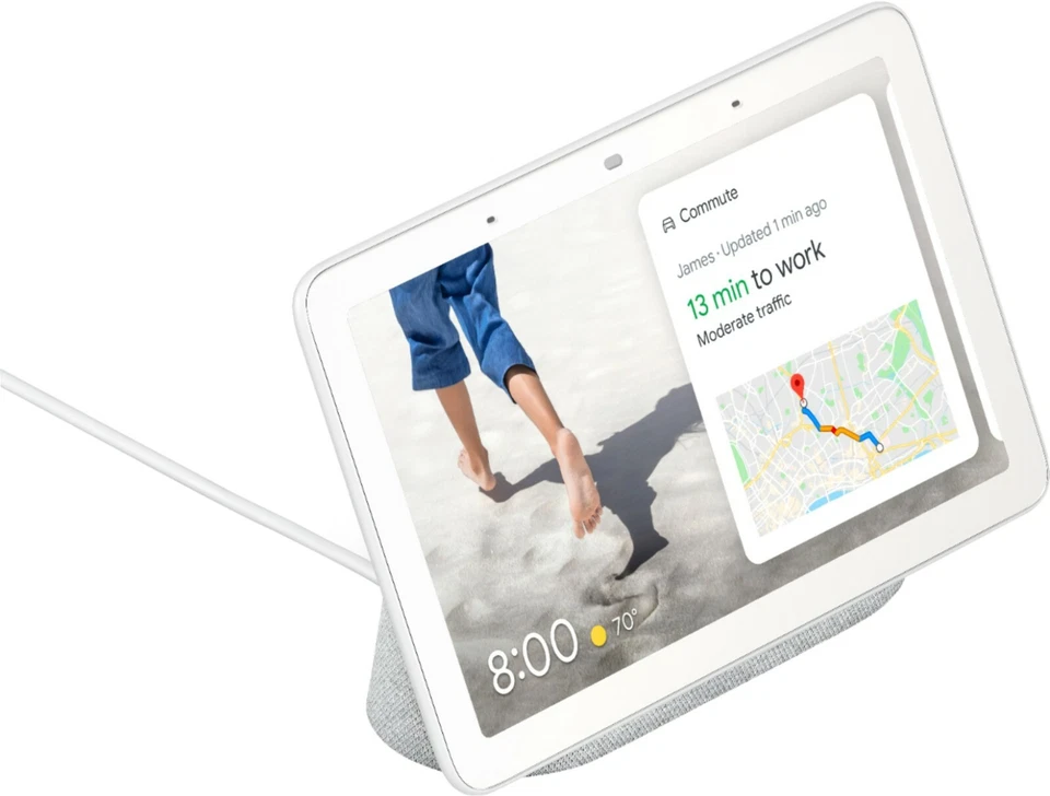 Google Nest Hub with Built-In Google Assistant, Chalk (GA00516-US) NEW - Image 1 of 2