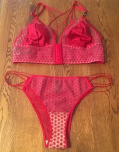 Victoria's Secret Red Longline Triangle Bra & Tanga Panty Size XL NWT! - Picture 1 of 7