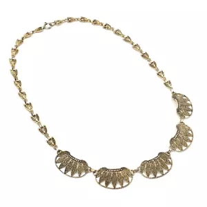 43cm Theodor Fahrner Collier 925 Silber Kette Damen Schmuck vergoldet Markasit - Bild 1 von 15