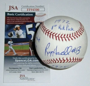 BREWERS Roy Howell firmado STAT béisbol con 6 inscripciones certificado de autenticidad JSA autógrafo - Imagen 1 de 6