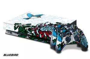 Designer Skin für xbox one x Gaming Konsole + 2 Controller Aufkleber Bluebird - Bild 1 von 1