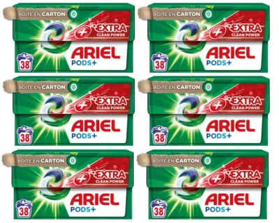 Lot 60 Pods + ARIEL "EXTRA Clean Power" Ultra Détachant Pack Capsules Lessive