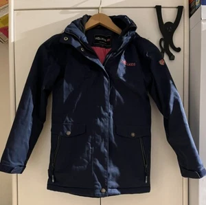 Trollkids Oslo 140 Mädchen Jacke Parka Dunkelblau Pink Winter Regen Wind - Bild 1 von 9