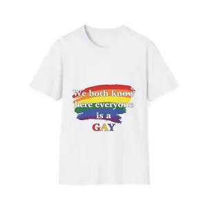 LGBT Gay Pride Unisex Softstyle T-Shirt LGBTQ Rainbow Flag Funny Unique Gift New - Picture 1 of 45