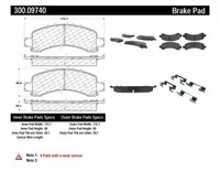 Centric Parts 300.09740 Semi Metallic Brake Pad with Shim