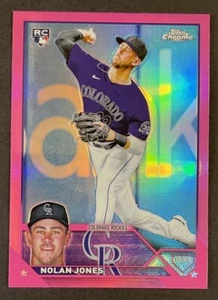 2023 Topps Chrome Nolan Jones Pink Refractor Rookie Card #43 - Picture 1 of 2