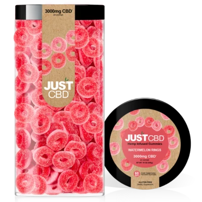 CBD Gummies Edible JustCBD Watermelon Gummy 250-3000mg Pure Cannabidiol Low THC