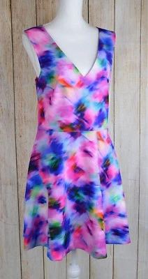 Felicity & Coco Bianca Back Cutout Fit & Flare Dress Sleeveless Bouquet Print L - Image 1 of 4