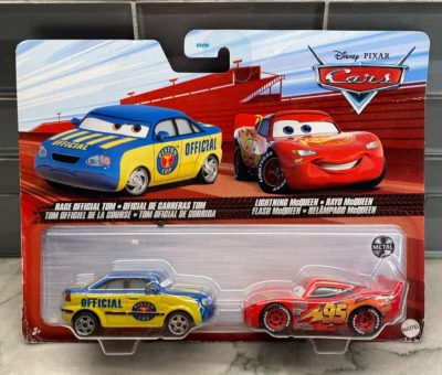 Disney Pixar Il Mondo Di Cars Race Ufficiale Tom E Lightning McQueen 2 Pack - Immagine 1 di 3