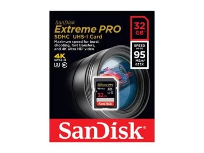 Sandisk 32GB FS Extreme Pro V10 4K HD SD card for Nikon D5600 D5500 D5400 D5300 - Image 1 of 4