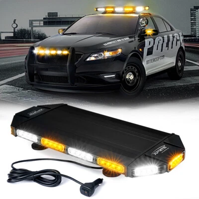 Xprite 27" 56 LED Rooftop Emergency Strobe Beacon Light Bar White Mix Amber