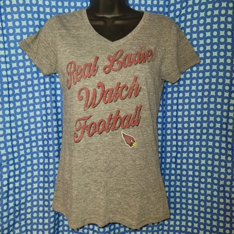 Arizona Cardinals Real Ladies Watch Football Gray NFL T-Shirt - Juniors Medium Cover
